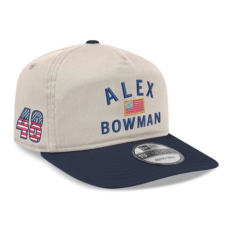 Men's New Era  Khaki/Navy Alex Bowman Flag 19TWENTY Adjustable Hat
