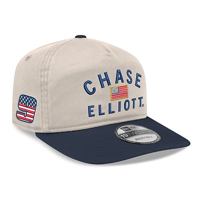 Men's New Era  Khaki/Navy Chase Elliott Flag 19TWENTY Adjustable Hat