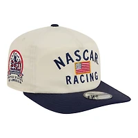 Men's New Era  Cream/Navy NASCAR Flag 19TWENTY Adjustable Hat