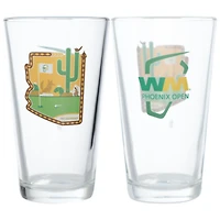 WM Phoenix Open Map 16oz. Pint Glass Two Pack