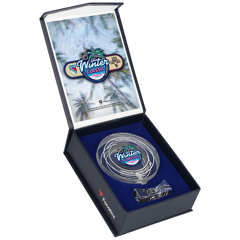Florida Panthers vs. New York Rangers Crystal Puck - Filled with Ice from the 2026 NHL Winter Classic