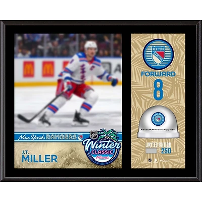J.T. Miller New York Rangers 2026 NHL Winter Classic 12" x 15" Sublimated Plaque with Game-Used Ice - Limited Edition of 250
