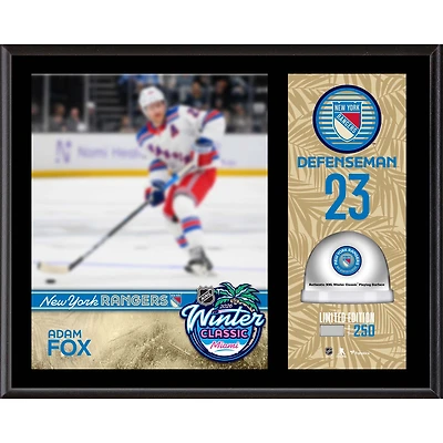 Adam Fox New York Rangers 2026 NHL Winter Classic 12" x 15" Sublimated Plaque with Game-Used Ice - Limited Edition of 250