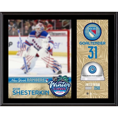Igor Shesterkin New York Rangers 2026 NHL Winter Classic 12" x 15" Sublimated Plaque with Game-Used Ice - Limited Edition of 250