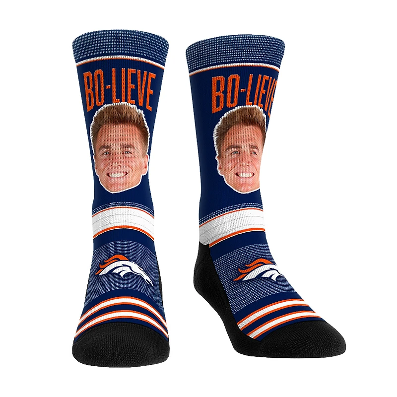 Youth Rock Em Socks Bo Nix Denver Broncos Playmaker Crew Socks