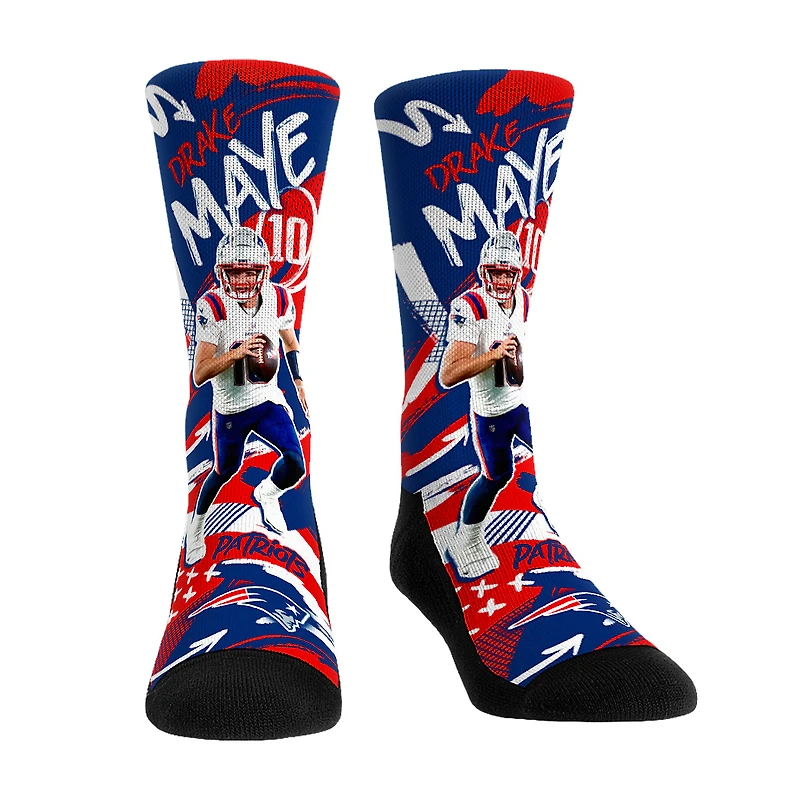 Youth Rock Em Socks Drake Maye New England Patriots Playmaker Crew Socks