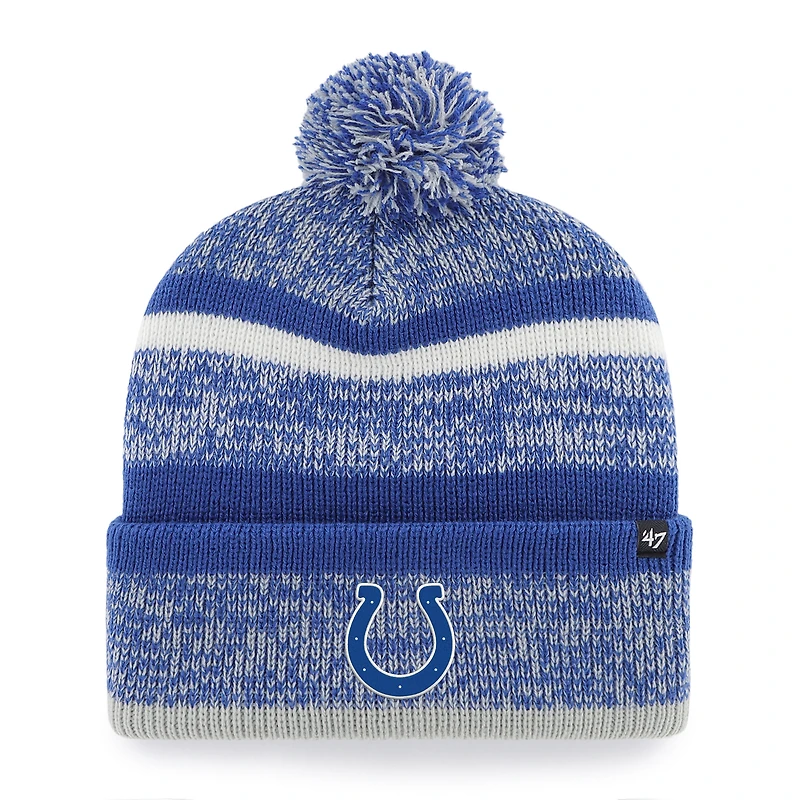 Men's '47  Royal Indianapolis Colts Northward Cuffed Knit Hat with Pom