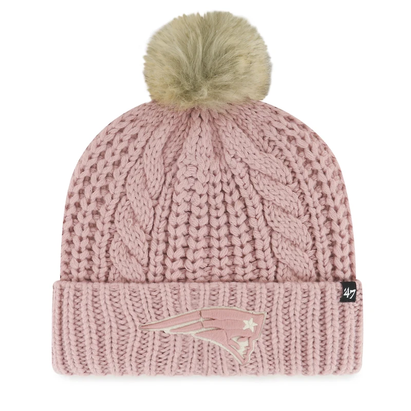 Women's '47 Dusty Rose New England Patriots Meeko Cuffed Knit Hat with Pom