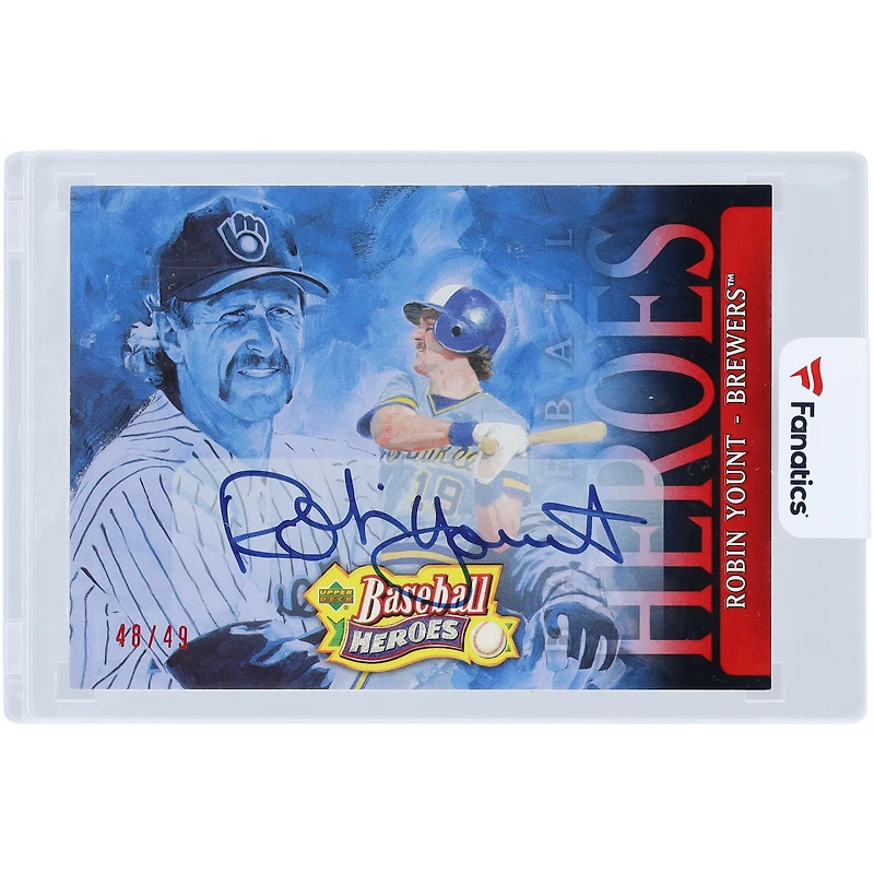Robin Yount Milwaukee Brewers Autographed 2005 Upper Deck Baseball Heroes Red #65 #48/49 Card