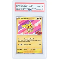 Pikachu Berkemeja Batik 2024 Pokemon Pikachu's Indonesian Journey Promo Batik Shirt #190 PSA Authenticated 10 Card