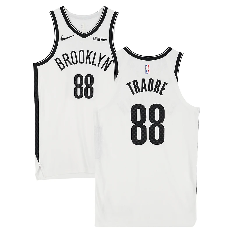 Nolan Traoré Brooklyn Nets Game-Used #88 White Nike Jersey vs. Dallas Mavericks on December 12, 2025 - Size 46+4