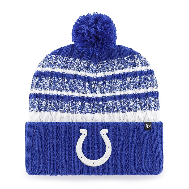 Men's '47  Royal/White Indianapolis Colts Tavern Cuffed Knit Hat with Pom