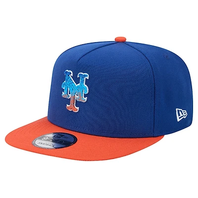 Men's New Era Royal/Orange New York Mets Chenille Gradient A-Frame 9FIFTY Snapback Hat