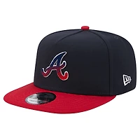 Men's New Era Navy/Red Atlanta Braves Chenille Gradient A-Frame 9FIFTY Snapback Hat