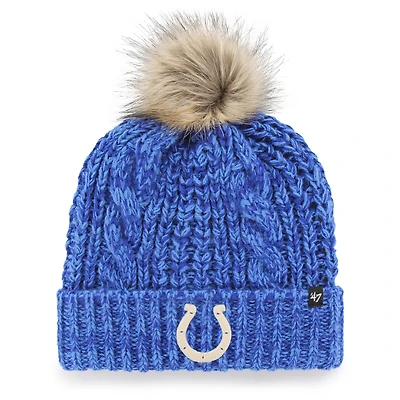 Women's '47  Royal Indianapolis Colts Meeko Cuffed Knit Hat with Pom