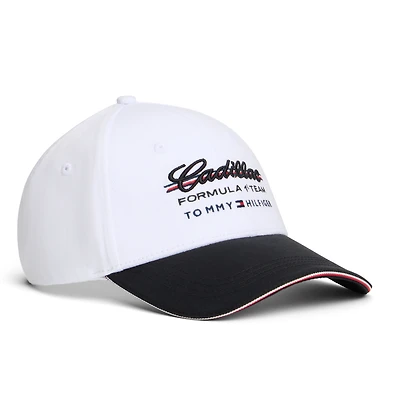 Men's Tommy Hilfiger x Cadillac F1 Team White/Black Script Adjustable Hat
