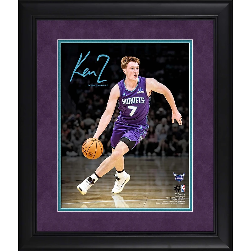 Kon Knueppel Charlotte Hornets Facsimile Signature Framed 11" x 14" Spotlight Photograph