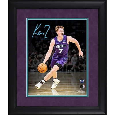 Kon Knueppel Charlotte Hornets Facsimile Signature Framed 11" x 14" Spotlight Photograph