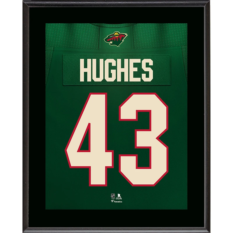 Quinn Hughes Minnesota Wild 10.5" x 13" Jersey Number Sublimated Player Plaque