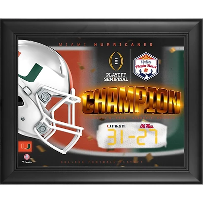 Miami Hurricanes College Football Playoff 2026 Fiesta Bowl Champions Framed 13" x 16" Collage