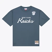 Men's Mitchell & Ness  Blue New York Knicks Thunderstorm T-Shirt
