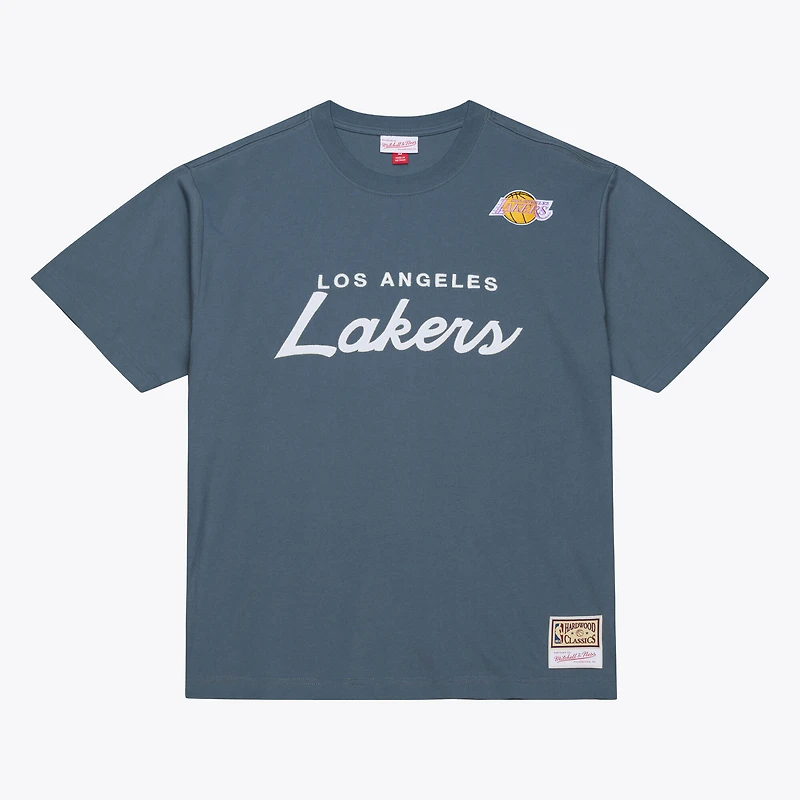 Men's Mitchell & Ness  Blue Los Angeles Lakers Thunderstorm T-Shirt