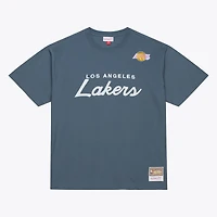 Men's Mitchell & Ness  Blue Los Angeles Lakers Thunderstorm T-Shirt