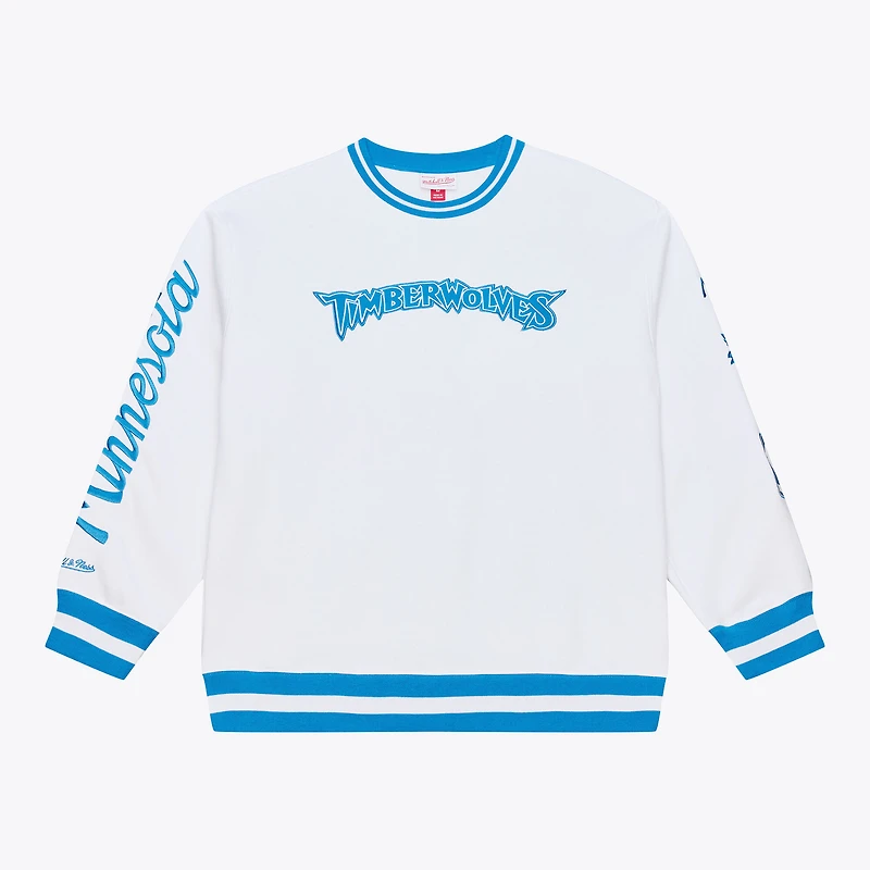 Men's Mitchell & Ness White Minnesota Timberwolves Arctic Fleece Sweatshirt