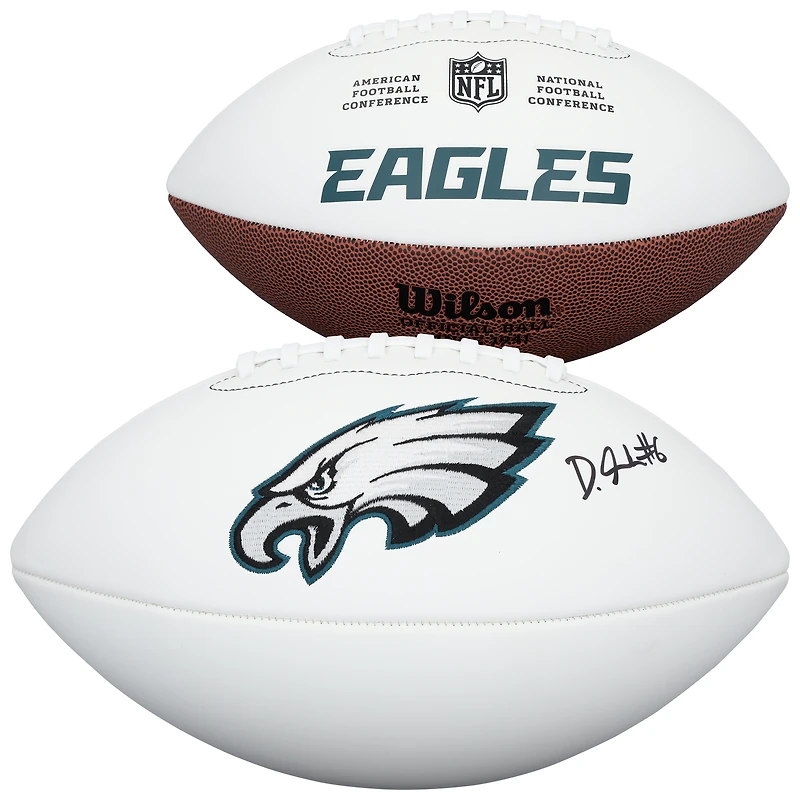 DeVonta Smith Philadelphia Eagles Autographed Wilson White Panel Football