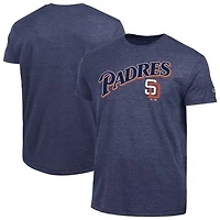 Men's Champion  Navy San Diego Padres Cooperstown Wordmark Lockup Tri-Blend T-Shirt