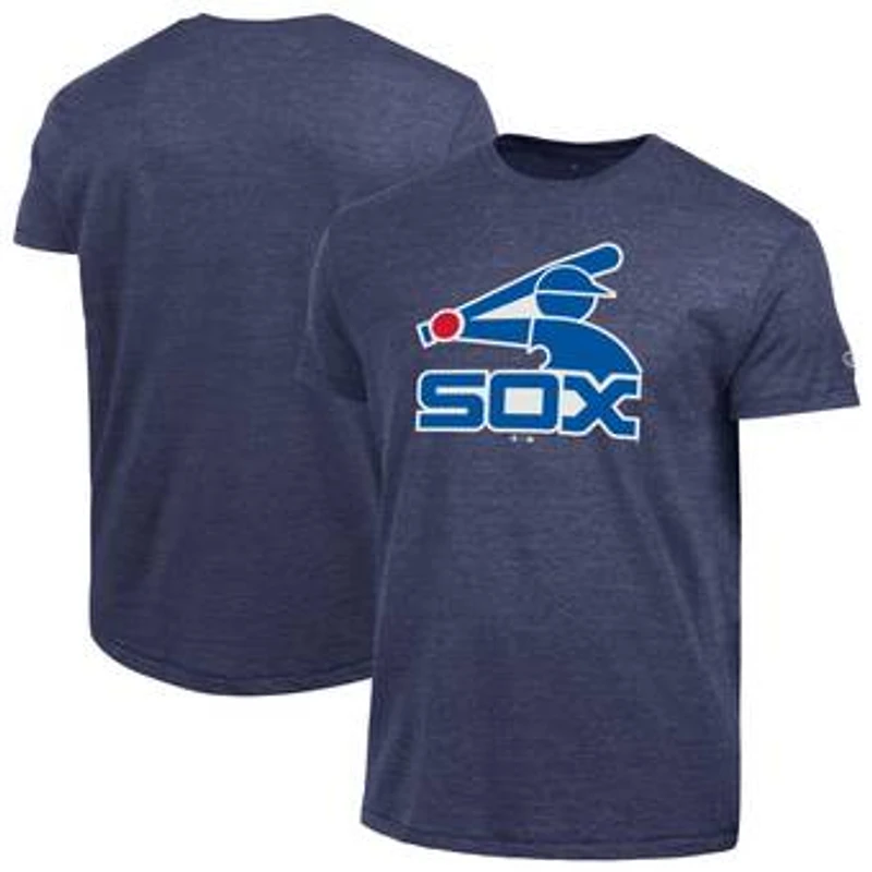 Men's Champion  Navy Chicago White Sox Cooperstown Logo Tri-Blend T-Shirt