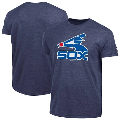 Men's Champion Navy Chicago White Sox Cooperstown Logo Tri-Blend T-Shirt