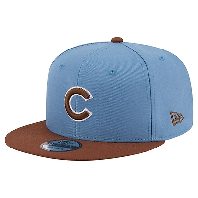 Men's New Era Light Blue/Brown Chicago Cubs Color Pack 9FIFTY Snapback Hat