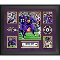Derrick Henry Baltimore Ravens Framed 20" x 24" 5-Photo Collage with a Piece of Game-Used Football - Limited Edition of 500