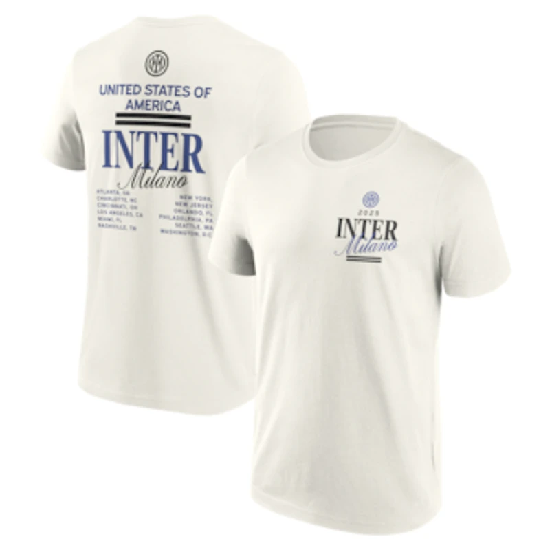 Men's Fanatics Cream Inter Milan 2025 CWC US Tour T-Shirt