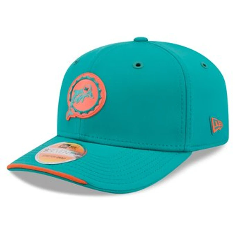 Men's New Era Aqua Miami Dolphins 2026 Sideline Throwback 9SEVENTY Adjustable Hat