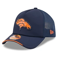 Youth New Era Navy Denver Broncos 2026 Sideline Apex 9FORTY Adjustable Trucker Hat