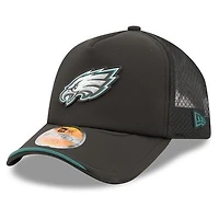 Men's New Era Black Philadelphia Eagles 2026 Sideline Apex 9FORTY Adjustable Trucker Hat