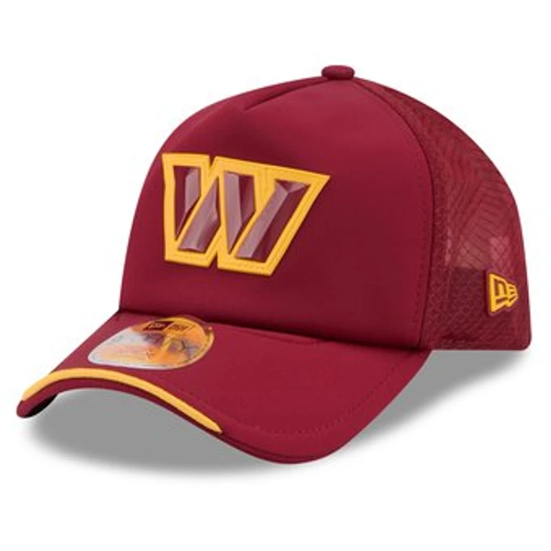 Men's New Era Burgundy Washington Commanders 2026 Sideline Apex 9FORTY Adjustable Trucker Hat