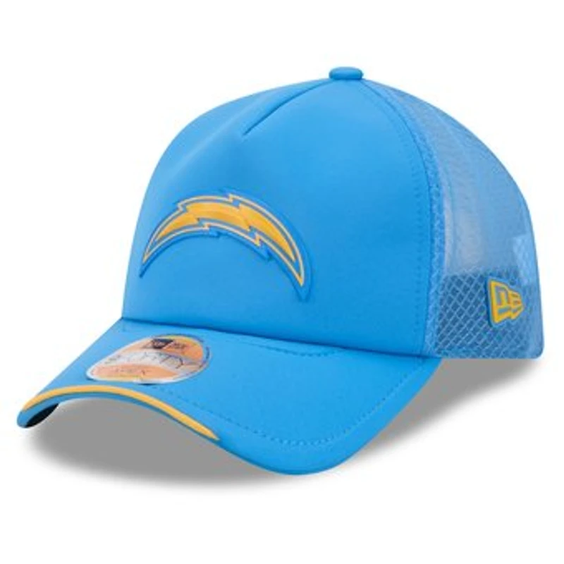 Men's New Era Powder Blue Los Angeles Chargers 2026 Sideline Apex 9FORTY Adjustable Trucker Hat