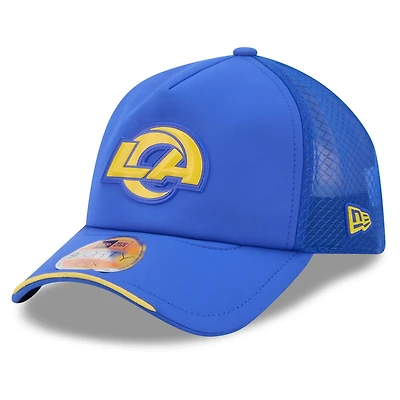 Men's New Era Royal Los Angeles Rams 2026 Sideline Apex 9FORTY Adjustable Trucker Hat