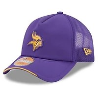Men's New Era Purple Minnesota Vikings 2026 Sideline Apex 9FORTY Adjustable Trucker Hat