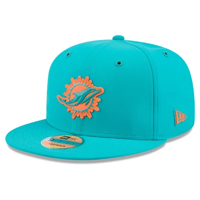 Men's New Era Aqua Miami Dolphins 2026 Sideline 9FIFTY Snapback Hat