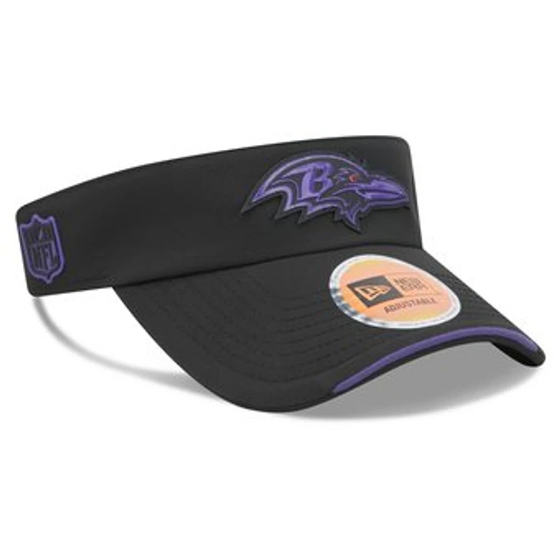 Men's New Era Black Baltimore Ravens 2026 Sideline Adjustable Visor