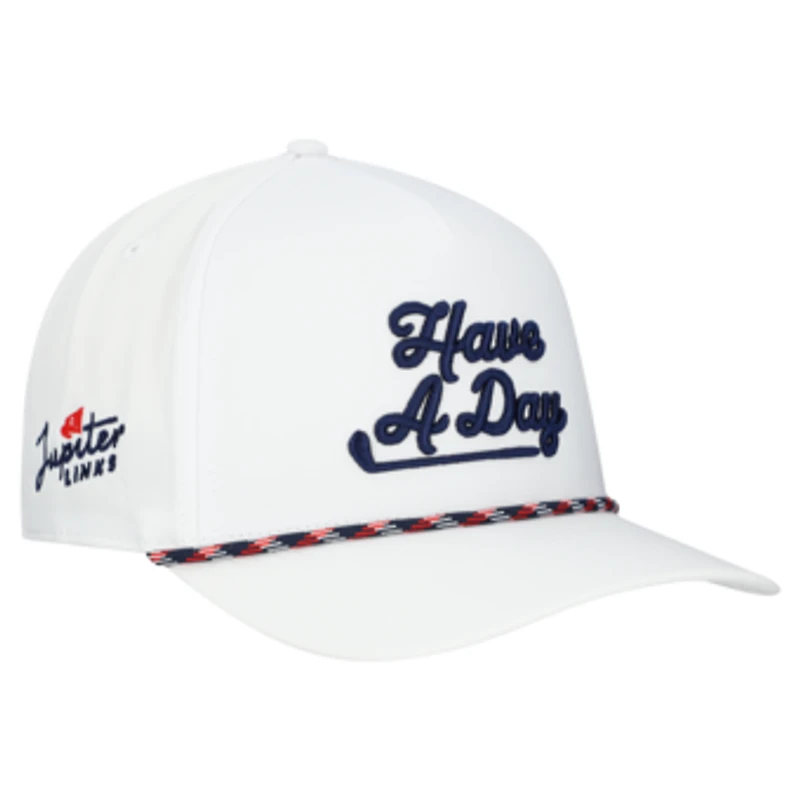 Men's Breezy Golf White Jupiter Links Golf Club Have a Day Rope Adjustable Hat