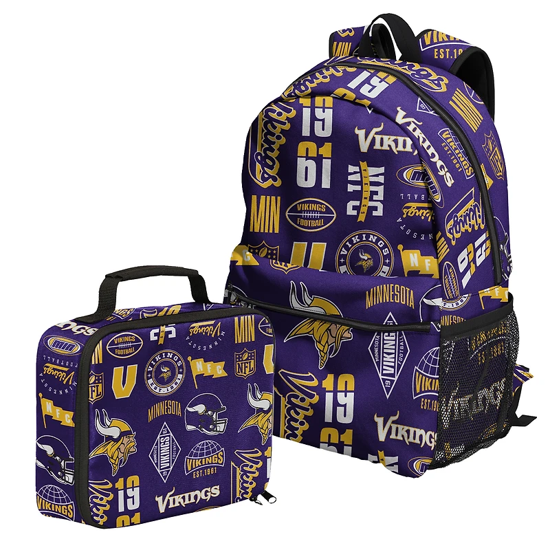 Outerstuff Minnesota Vikings Backpack and Lunchbox Set