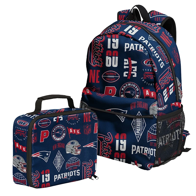 Outerstuff New England Patriots Backpack and Lunchbox Set