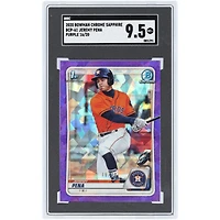 Jeremy Peña Houston Astros 2020 Bowman Chrome Sapphire 1st Bowman Purple Refractor #BCP-61 #16/20 SGC Authenticated 9.5 Card