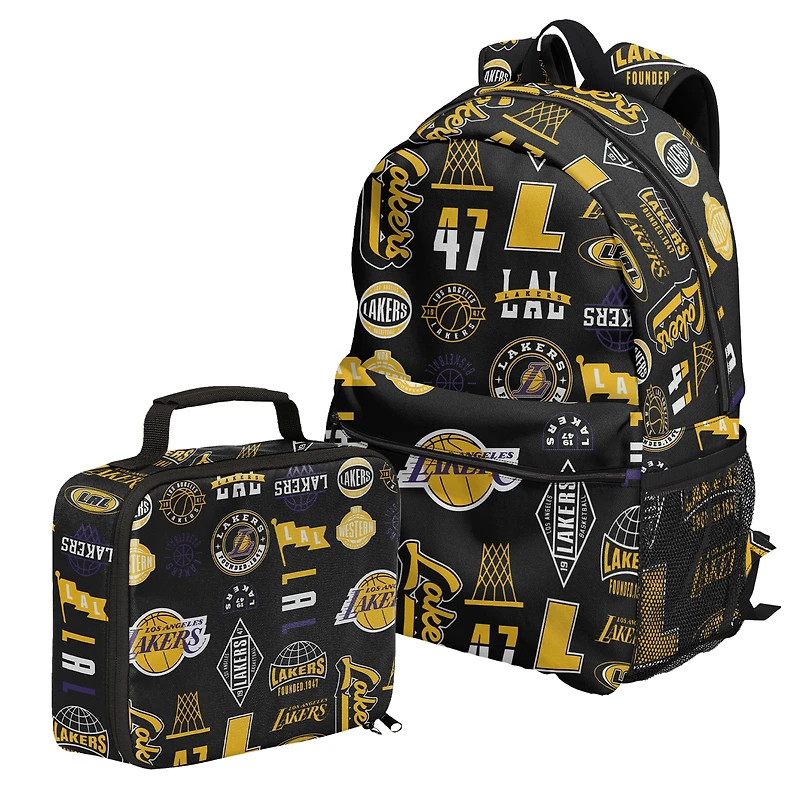 Outerstuff Los Angeles Lakers Backpack and Lunchbox Set