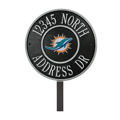 Miami Dolphins 9" Round Personalized Logo Address Plaque Sign